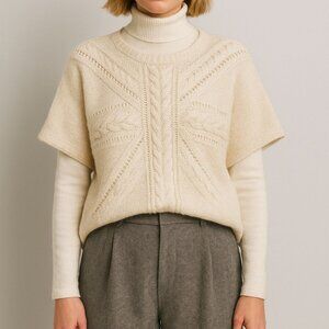 Cream Cable Knit – Classic Winter Sweater Cotton Wool Blend